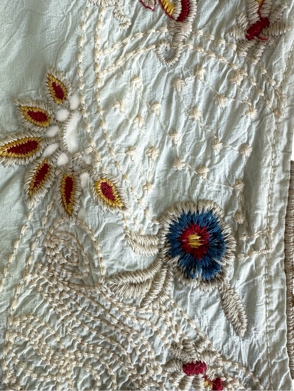 Johnny Was Embroidered V-Neck Cream Womens Tunic Top size Large - Picture 11 of 17